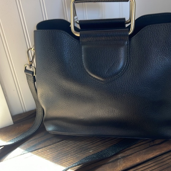 Isadora Italy Black Pebbled Leather Women's Bag - Picture 4 of 9